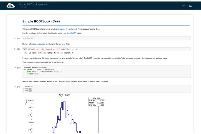 Figure 4. Before cloning a shared project, a SWAN user can inspect its contents and open its notebooksstatically.