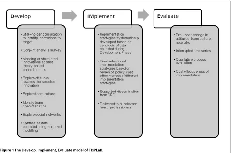 Figure 1 The Develop, Implement, Evaluate model of TRiPLaB.