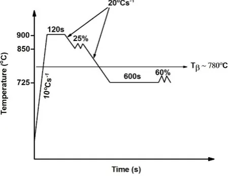 Figure 1. A schematic diagram of the thermo-mechanical processing used in this study. 