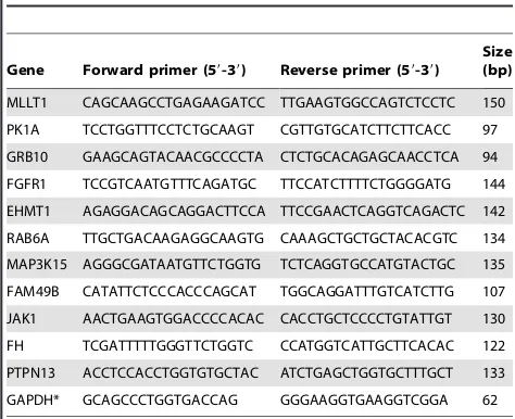 Table 4. Primers used in real-time PCR.