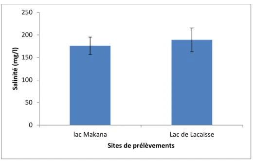 Figure 4. Variation moyenne de la quantité de dioxygène dissous 