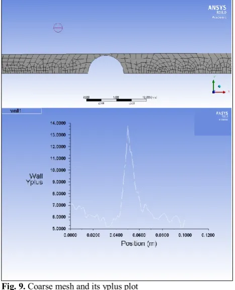 Fig. 9. Coarse mesh and its yplus plot 