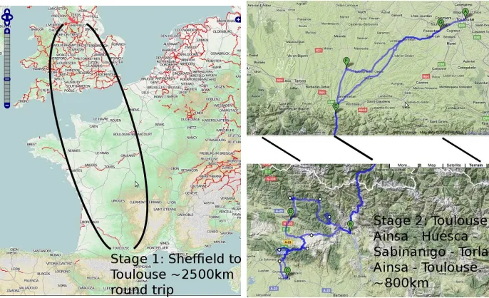 Figure 1:Maps of the two phases of the route.