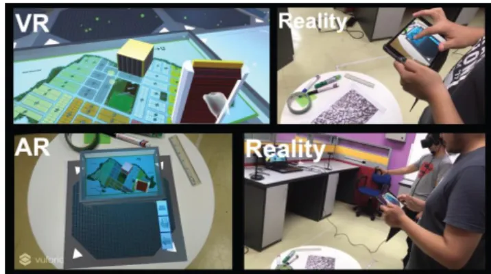 Fig. 10. User interaction in the integrated VR and AR space 