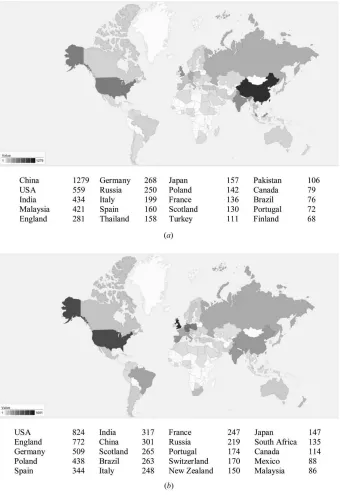 increased interest over the past 10–15years in topics such as crystal engi-Figure 4Geographic distribution of citations to target articles: (