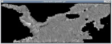 Figure 9: Multi-frequency LIC representation of the com-posite MDT gradient dataset, using direction uncertainty togenerate the input noise layer mask.