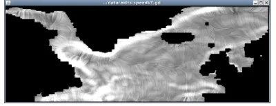 Figure 10: Normal LIC representation of the gradient vector ﬁeld composed with a colour map of the magnitude’s uncertainty.