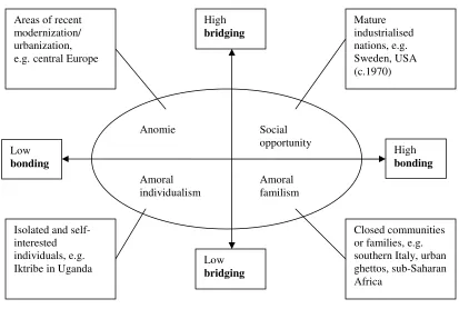 Figure 1: The interactions between bridging and bonding social capital