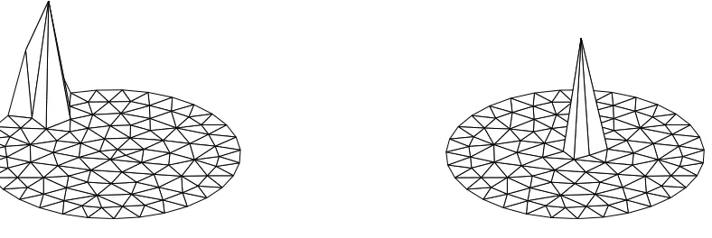 Figure 4: Representative test functions for the recovery of Udimensions which are compatible with strong imposition of Dirichlet boundary conditions via mass conservation in twousing the “averaged” approach.