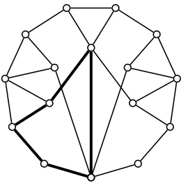 Figure 6: An (even-hole, diamond)-free graph whose onlysimplicial extremes are in the neighborhood of x.
