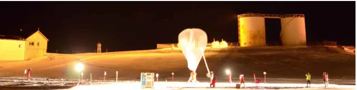 Figure 1. Launch of a stratospheric balloon from Svalbard during the Arctic winter.
