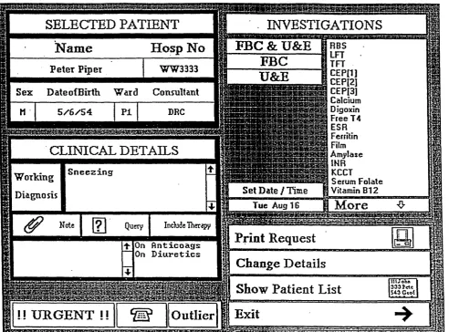 Figure 5.3 Individual patient details screen