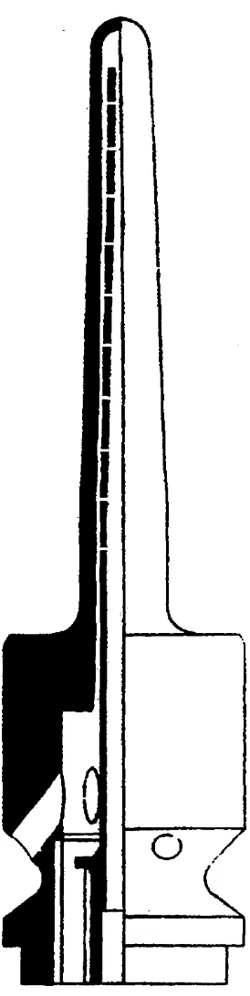 Figure 7 Typical narrow neck press and blow plungerand cooling tube