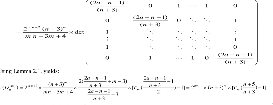 Table 4.1. Some values of the number of spanning trees of studied pyramid graphs. 