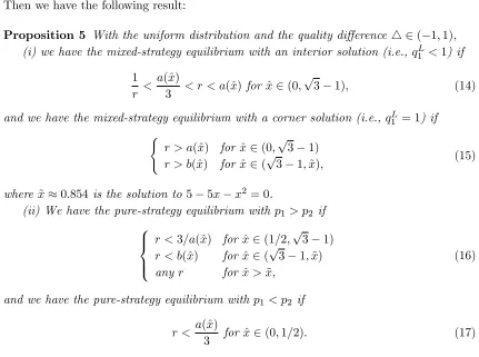 Figure 7 below describes the relationship between equilibrium and the parameter pair