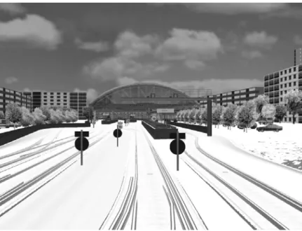 Fig. 6. Simulation of snow on track with Computer Generated Images  Save on wear and tear of equipment 