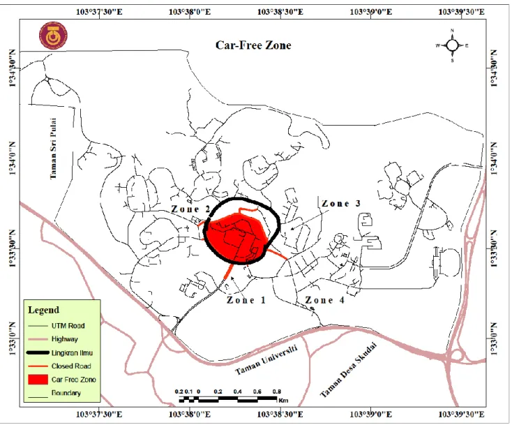 Figure 2: UTM Car-Free Zone (UTMCS 2017) 