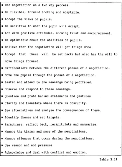 Table 3.11Negotiation in the classroom would appear to be more than 'a matter of 