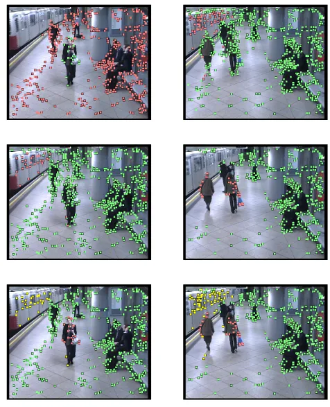 Fig. 3.Segmentation (top and middle) and consensus (bottom) for frames 1000 (left) and 1250 (right).