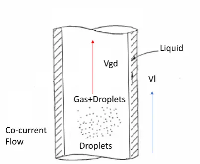 Figure 2. Two Phase Upward Co-current Annular Flow