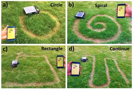 Figure 9. Results diagrams of the automatic pattern design grass cutting robot controlled 