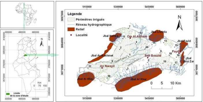 Fig. 1.  Carte de localisation de la zone d’étude 