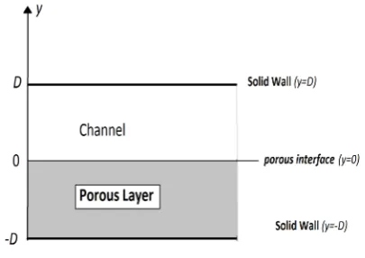Figure 1. Channel bounded by a porous layer.                