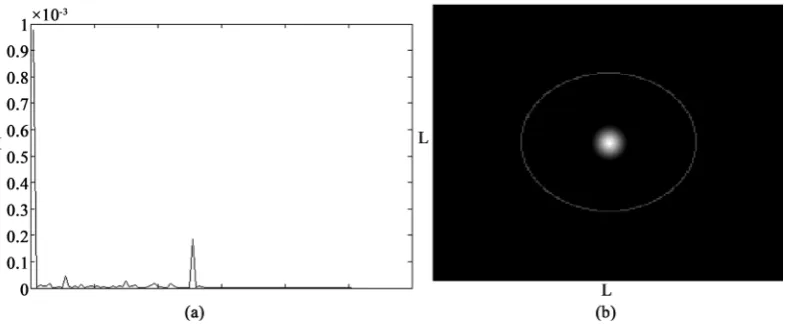Figure 4. (а) The intensity distribution of SEH response on the screen. The origin of coordinate-center of a transparant