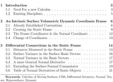Table of Normal Derivatives of Static Objects