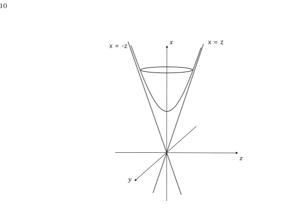 Figure 4. One connected component of two-sheeted hyperboloid