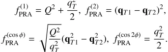 Figure 1. Feynman diagrams for the t-channel quark-antiquark annihilation subprocess (a), whichleads to the usual parton-model picture, and direct interaction subprocesses (b,c) which are necessaryto restore QED gauge invariance of diagram (a)