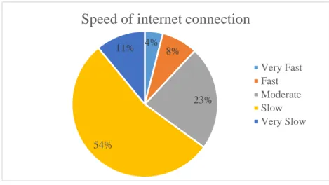 Figure 4: Profile of respondents in terms of speed of internet connection 