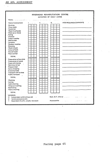 FIGURE 6AN ADL ASSESSMENT