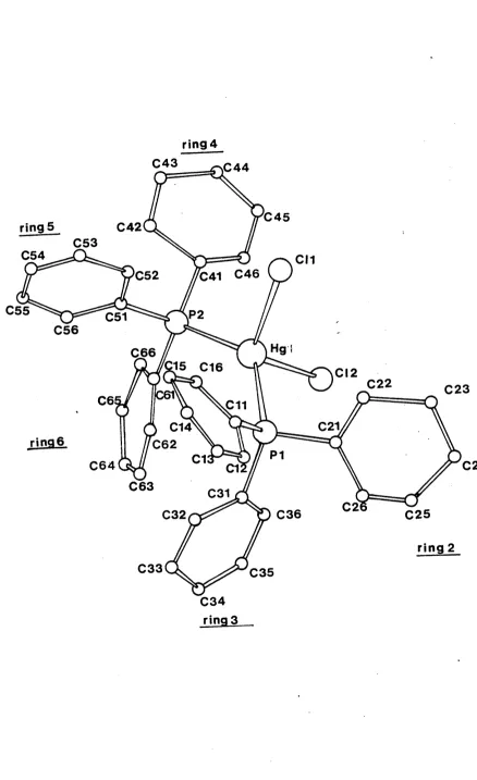 Figure 2.1 The molecular structure of ( Ph3 P)2 HgCl2-