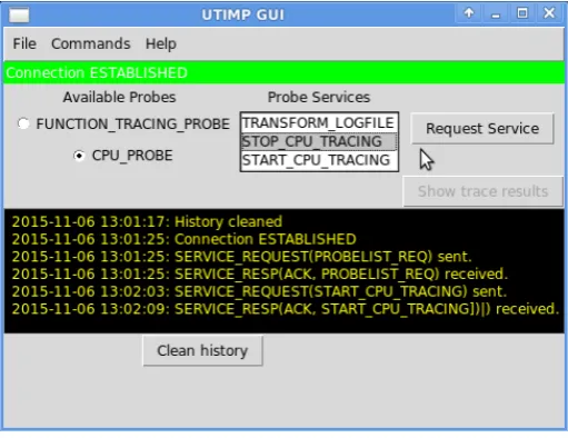 Figure 2. UTIMP client screenshot taken from CPU tracing process.       