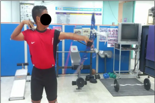 Figure 6: One of the phases in the shoulder alignment phase (release and follow through)