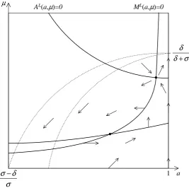Figure 4: Phase plane diagram when all rationals play L.
