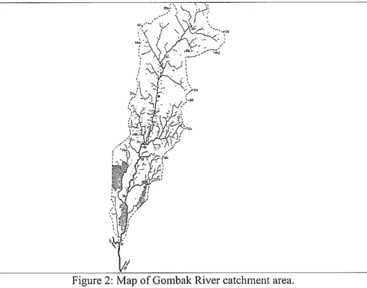 Figure 2:  Map of Gombak River catchment area. 