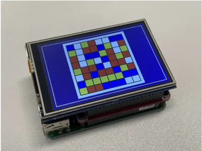 Figure 1. An example IoT device — built from a Raspberry Pi 3 ﬁtted with a full-colour LCD graphicsdisplay panel