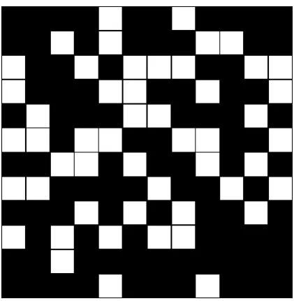 Figure 4. An example Black & White, 12x12 grid depicting a 128-bit binary value.