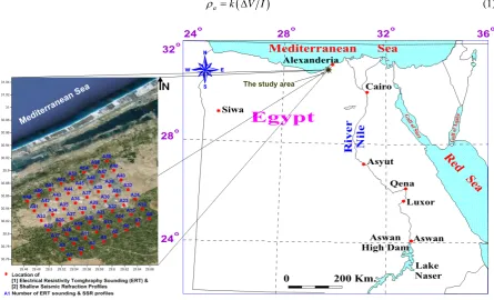 Figure 1. Location map of the study area and the site of ERT and SSRT stations. 