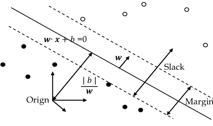 Fig. 1. Sideline of SVMs hyper-plane  
