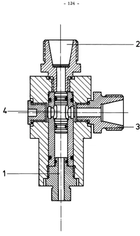 Fig. 9. Section through the operating valve of the auto-matic installation for spraying the caving area when using hydraulic powered supports