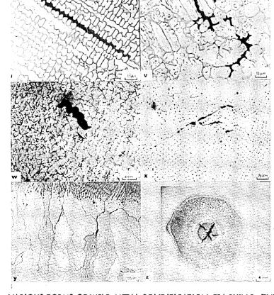 FIG. 8 VARIOUS FORMS OF WELD METAL SOLIDIFICATION CRACKING (TYPE 1A)