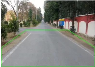 Fig 15: Original road with region of interest (ROI) 
