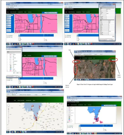 Figure 11: Application and Interface in Bar Tar Town Web GIS 