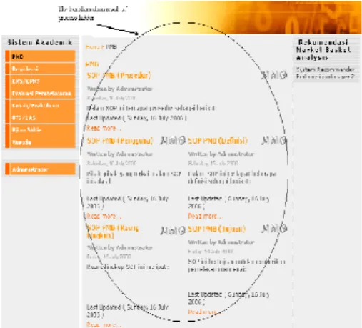 Figure 10. Web page of higher education  academic system elements for new student 
