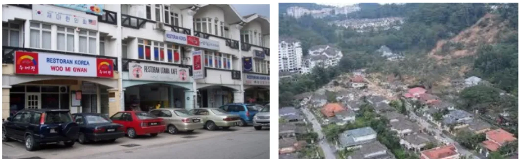 Figure 3: (Left) Little Korea. (Right) Hillside development in Ampang Jaya 