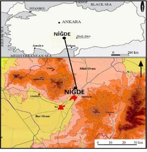 Figure 1. Location map of the city of Niğde.                               