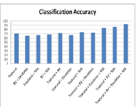 Fig. 8 Classification results for different combinations of features 